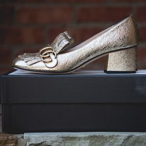 GUCCI MARMONT LEATHER GG PUMPS